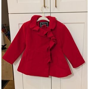 Rothschild Red Ruffle Toddler Dress Coat
